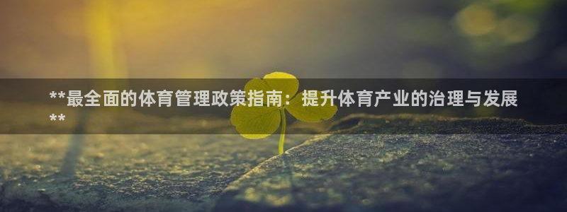 必一运动：**最全面的体育管理政策指南：提升体育产业的治理与